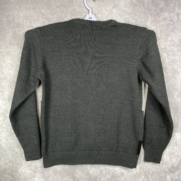 Oscar De La Renta Sweater Mens Large Gray Colorblock Geometric Knit Crewneck - Picture 3 of 8